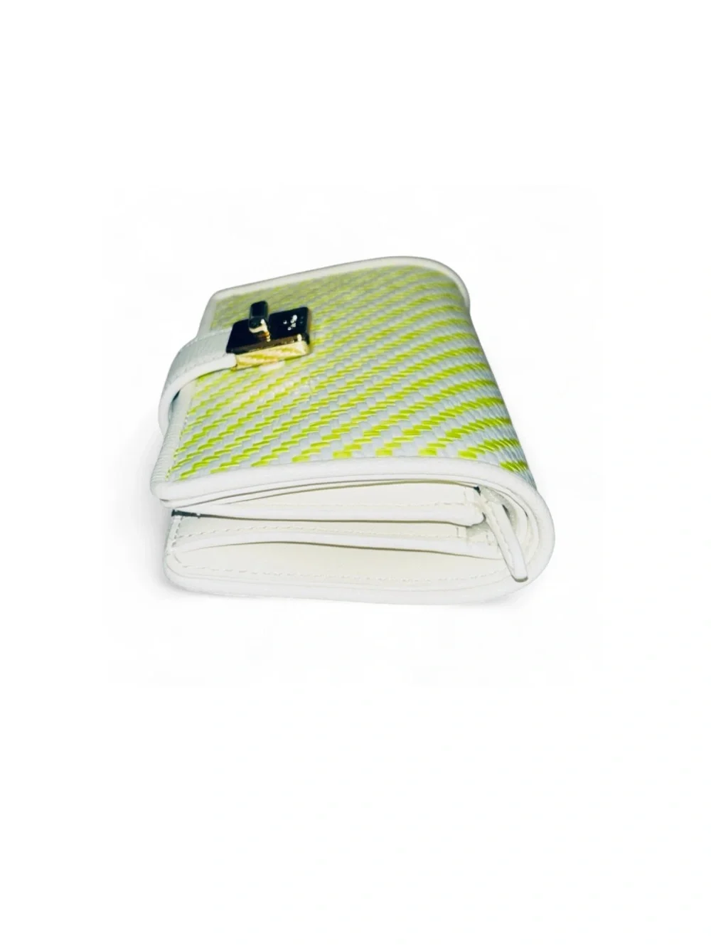Kate Spade Phoebe Straw Turnlock Medium Wallet Lime NWT